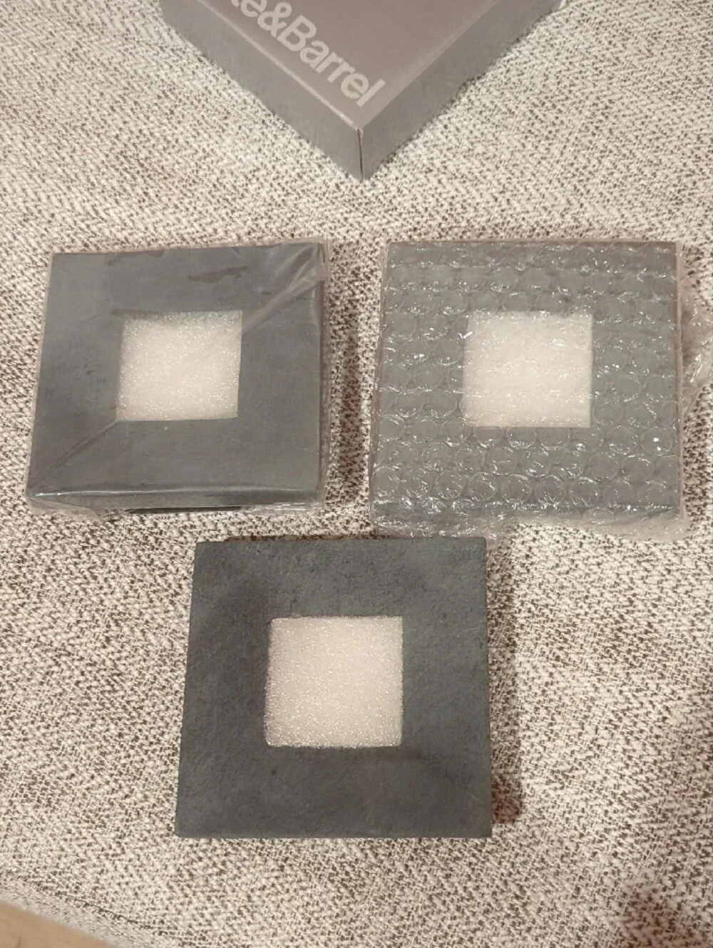 Crate&Barrel Bluestone Mini Square Frame Set - NEW